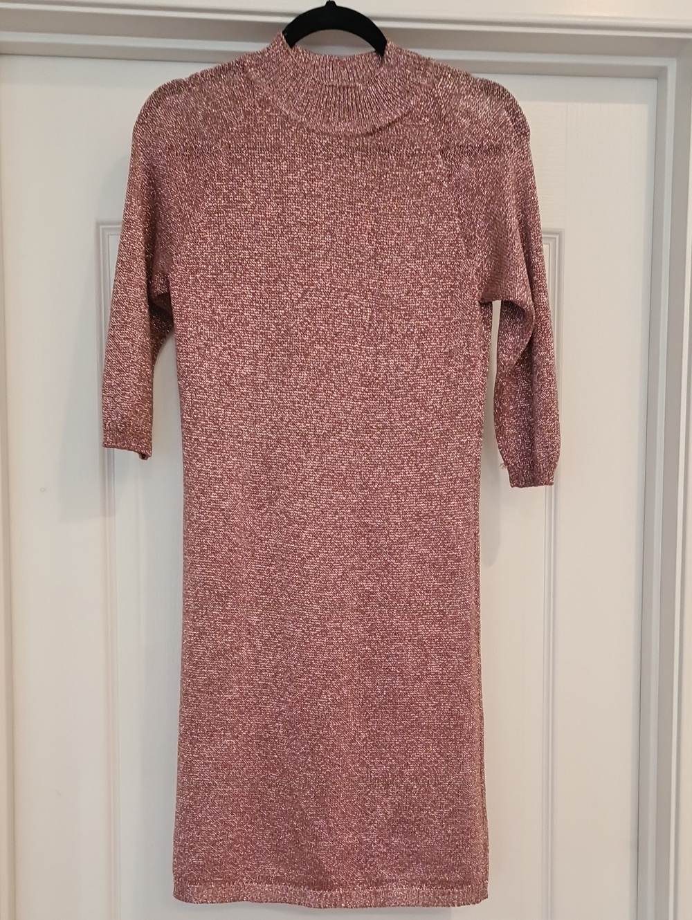 Laura Aponte - Rare 1960s Metallic Rose Knit Midi Dress